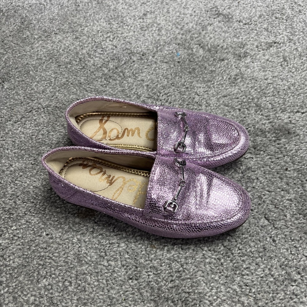 Sam Edelman Shoes Girls Size 13 Purple Metallic Loafer Horsebit Slip On‎ EU 31
